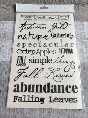 New Fall Phrases Letters Rub-Ons Transfers DCWV Scrapbooking Card Retired #47